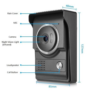 Doorbell Speaker 4 Wire Video Intercom System 800TVL 4.3 Inch Color Screen