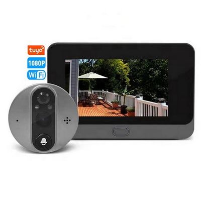 Smart Video Door Bell Tuya CCTV Camera 1080P HD 4.3 Inch LCD 5000mah Wifi Peephole Video Doorbe