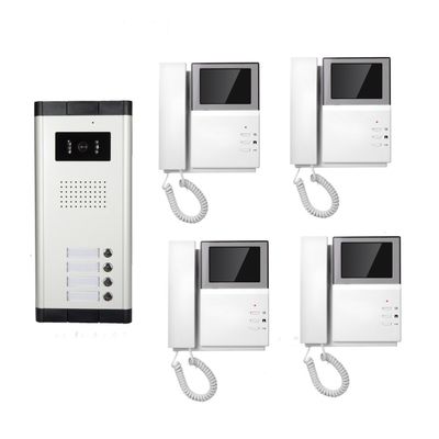 4 Family Handset Apartment Video Doorbell CMOS Audio Intercom System Remote Talk